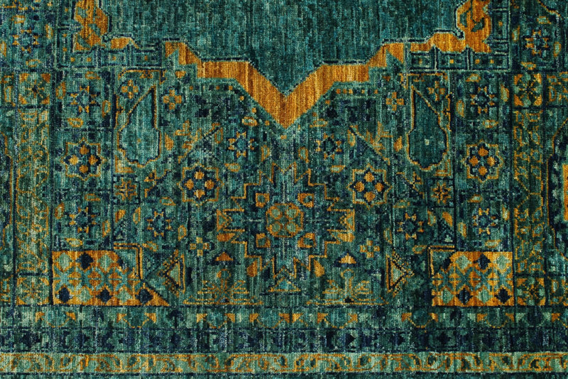 6x8 Light Blue and Light Green Anatolian Traditional Rug