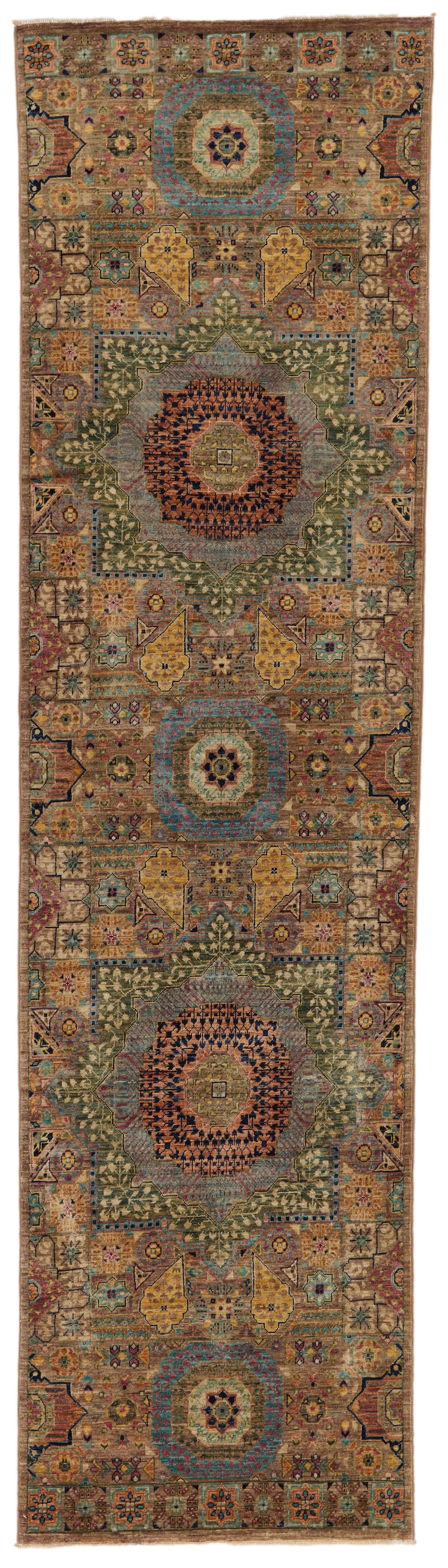 3x11 Light Brown and Multicolor Anatolian Traditional Runner
