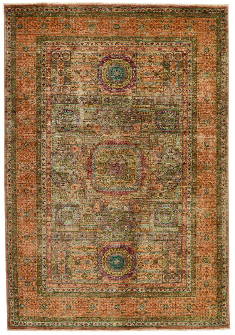 4x6 Light Brown and Light Gold Anatolian Traditional Rug