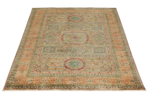 4x6 Light Brown and Light Gold Anatolian Traditional Rug