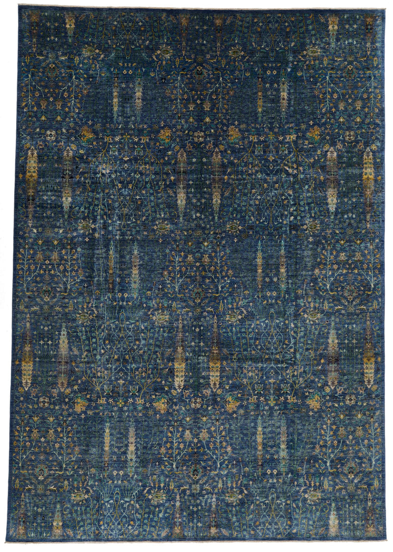 10x14 Navy and Multicolor Anatolian Traditional Rug