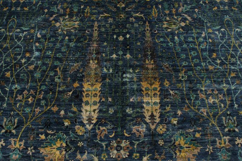 10x14 Navy and Multicolor Anatolian Traditional Rug