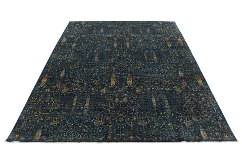 10x14 Navy and Multicolor Anatolian Traditional Rug