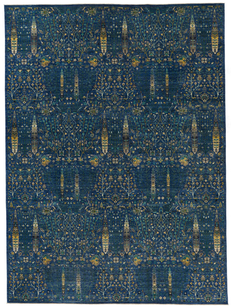 10x14 Navy and Multicolor Anatolian Traditional Rug