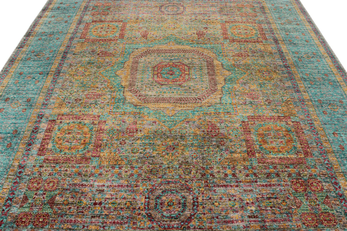 8x11 Light Purple and Light Blue Anatolian Traditional Rug
