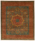 9x10 Light Blue and Light Brown Anatolian Traditional Rug