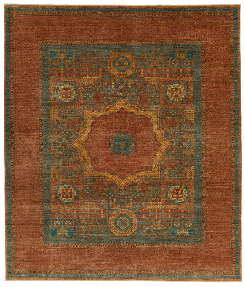9x10 Light Blue and Light Brown Anatolian Traditional Rug