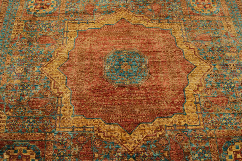 9x10 Light Blue and Light Brown Anatolian Traditional Rug