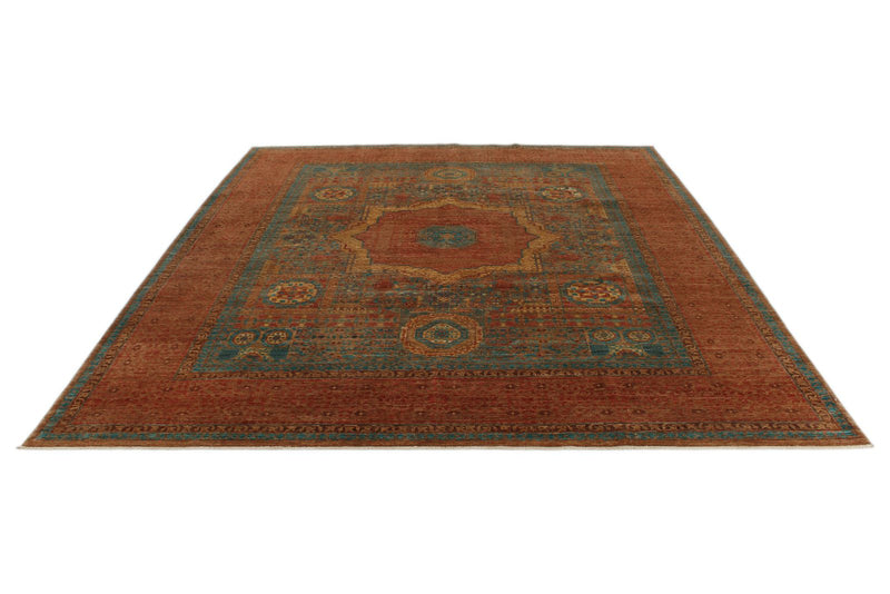 9x10 Light Blue and Light Brown Anatolian Traditional Rug