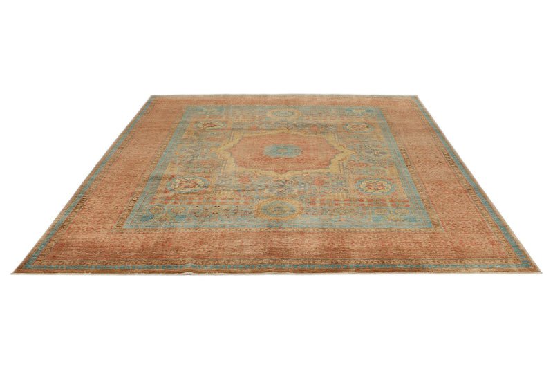 9x10 Light Blue and Light Brown Anatolian Traditional Rug