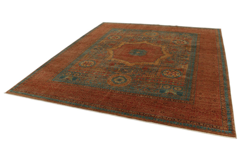 9x10 Light Blue and Light Brown Anatolian Traditional Rug