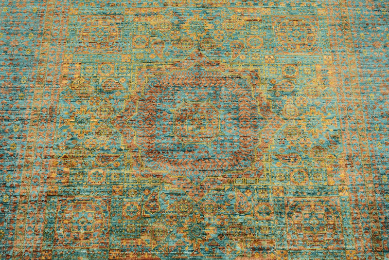 5x7 Brown and Light Blue Anatolian Traditional Rug