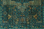 6x8 Green and Light Green Anatolian Traditional Rug