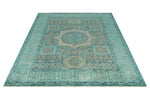 6x8 Green and Light Green Anatolian Traditional Rug