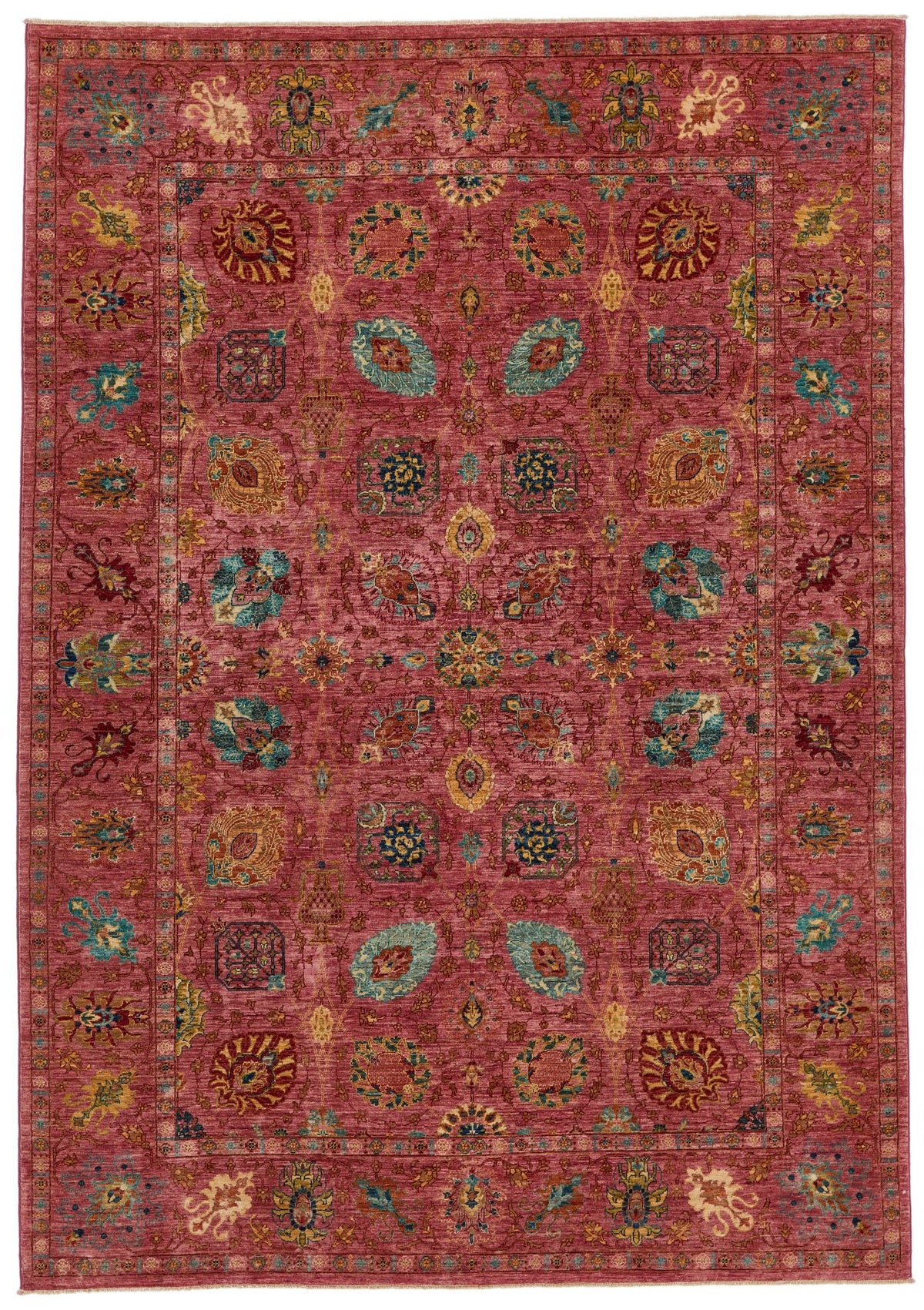 7x10 Rose and Multicolor Anatolian Traditional Rug