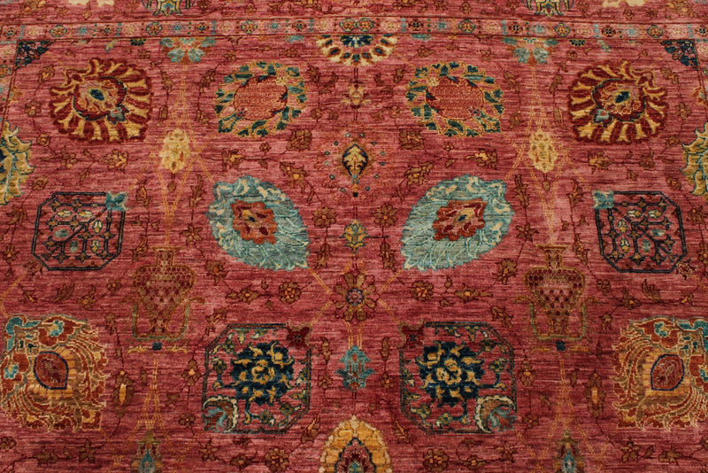 7x10 Rose and Multicolor Anatolian Traditional Rug