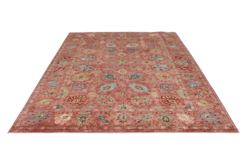 7x10 Rose and Multicolor Anatolian Traditional Rug