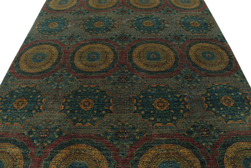 7x10 Light Green and Multicolor Anatolian Traditional Rug