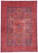 8x11 Pink and Multicolor Anatolian Traditional Rug