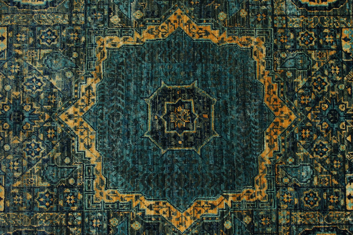 5x7 Gray and Blue Anatolian Traditional Rug