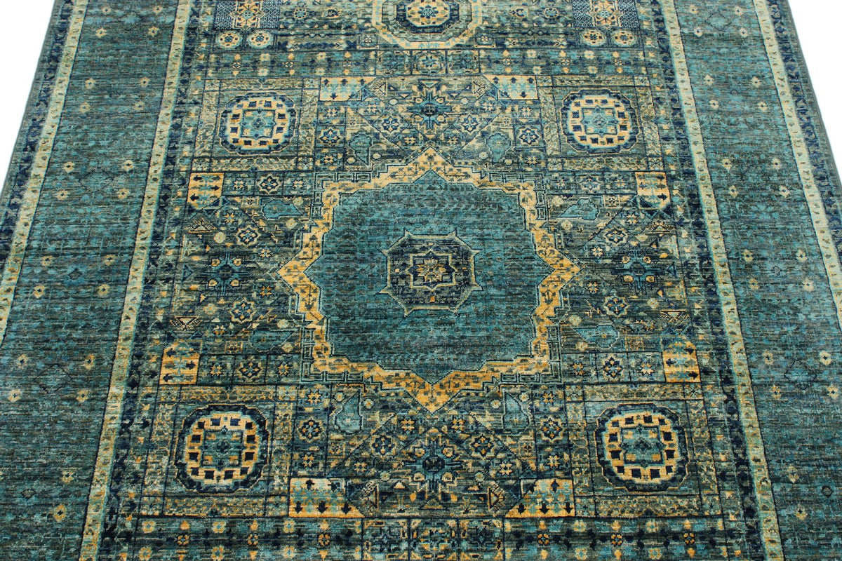 5x7 Gray and Blue Anatolian Traditional Rug