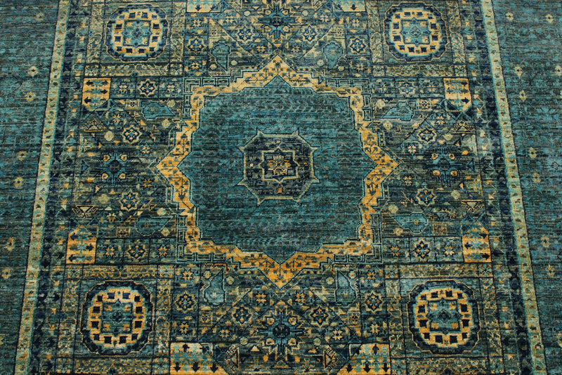 5x7 Gray and Blue Anatolian Traditional Rug