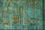 5x7 Green and Multicolor Anatolian Traditional Rug