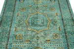 5x7 Green and Multicolor Anatolian Traditional Rug