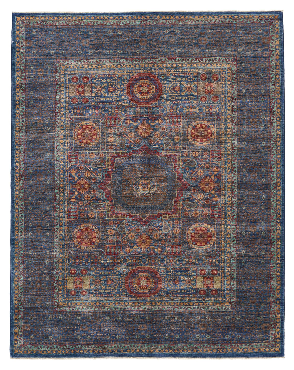 5x7 Multicolor and Blue Anatolian Traditional Rug