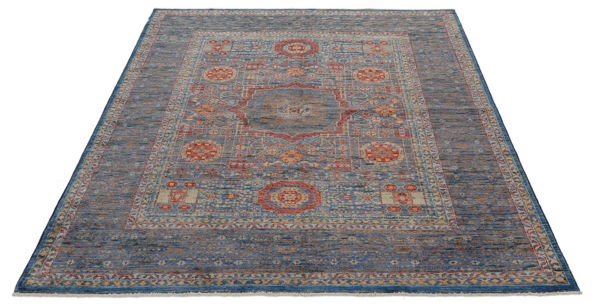 5x7 Multicolor and Blue Anatolian Traditional Rug