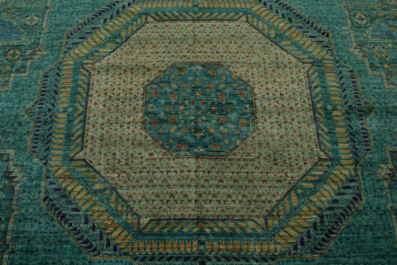 12x17 Turquoıse and Multicolor Anatolian Traditional Rug