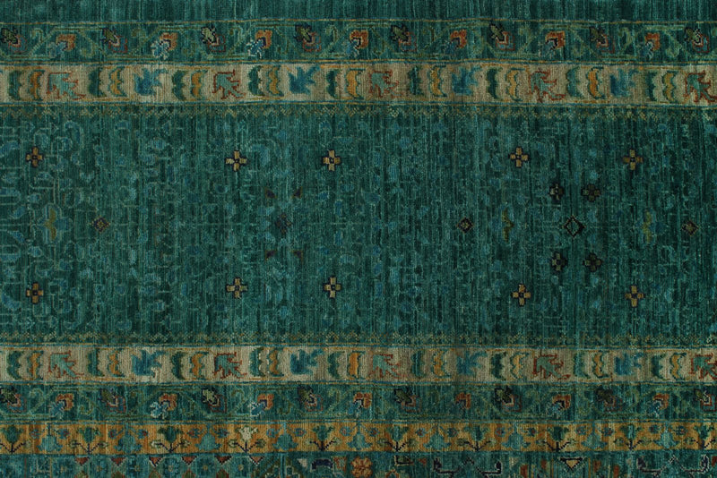 12x17 Turquoıse and Multicolor Anatolian Traditional Rug