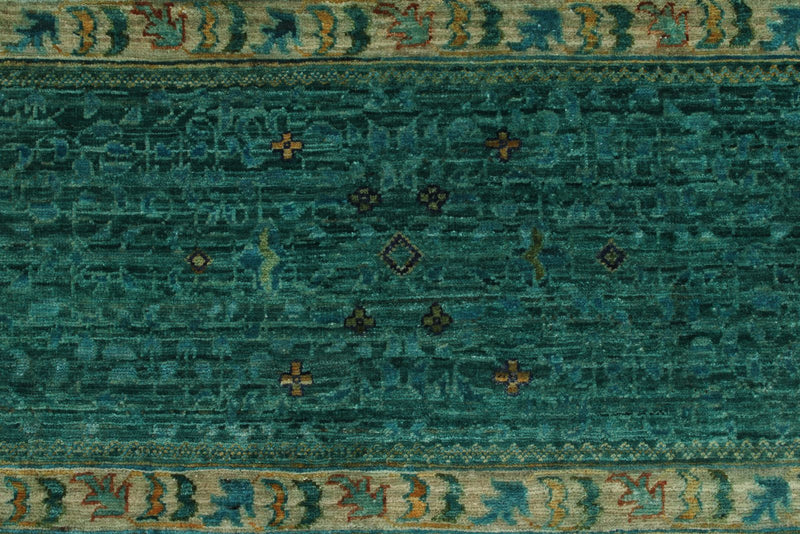 12x17 Turquoıse and Multicolor Anatolian Traditional Rug