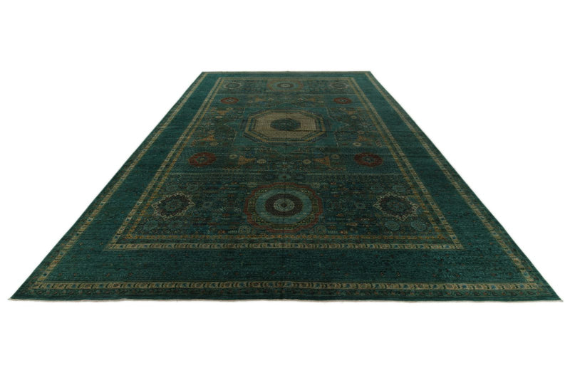 12x17 Turquoıse and Multicolor Anatolian Traditional Rug