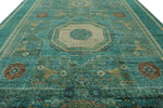 12x17 Turquoıse and Multicolor Anatolian Traditional Rug