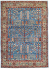 5x7 Light Blue and Light Green Anatolian Traditional Rug