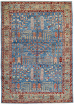 5x7 Light Blue and Light Green Anatolian Traditional Rug