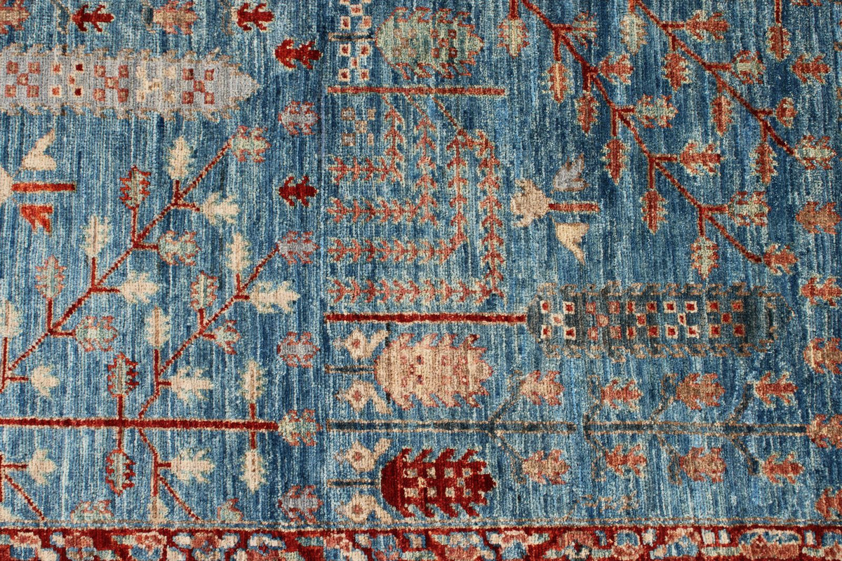 5x7 Light Blue and Light Green Anatolian Traditional Rug
