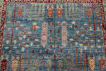 5x7 Light Blue and Light Green Anatolian Traditional Rug