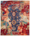 8x10 Navy and Multicolor Anatolian Traditional Rug