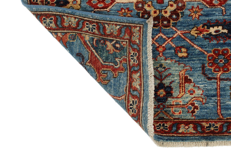 3x26 Light Blue and Red Anatolian Traditional Runner