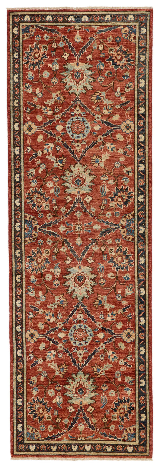 3x8 Rust and Navy Anatolian Traditional Runner