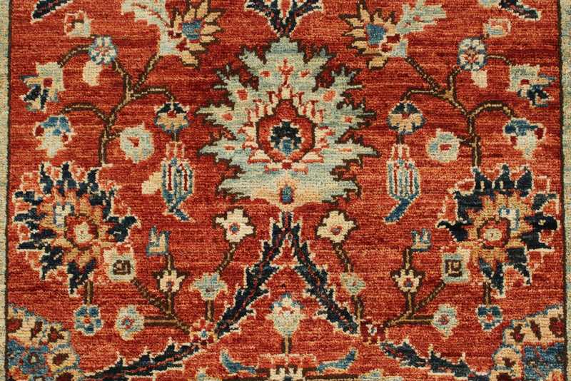3x8 Rust and Navy Anatolian Traditional Runner