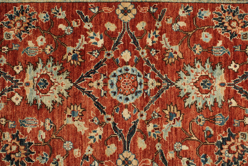 3x8 Rust and Navy Anatolian Traditional Runner
