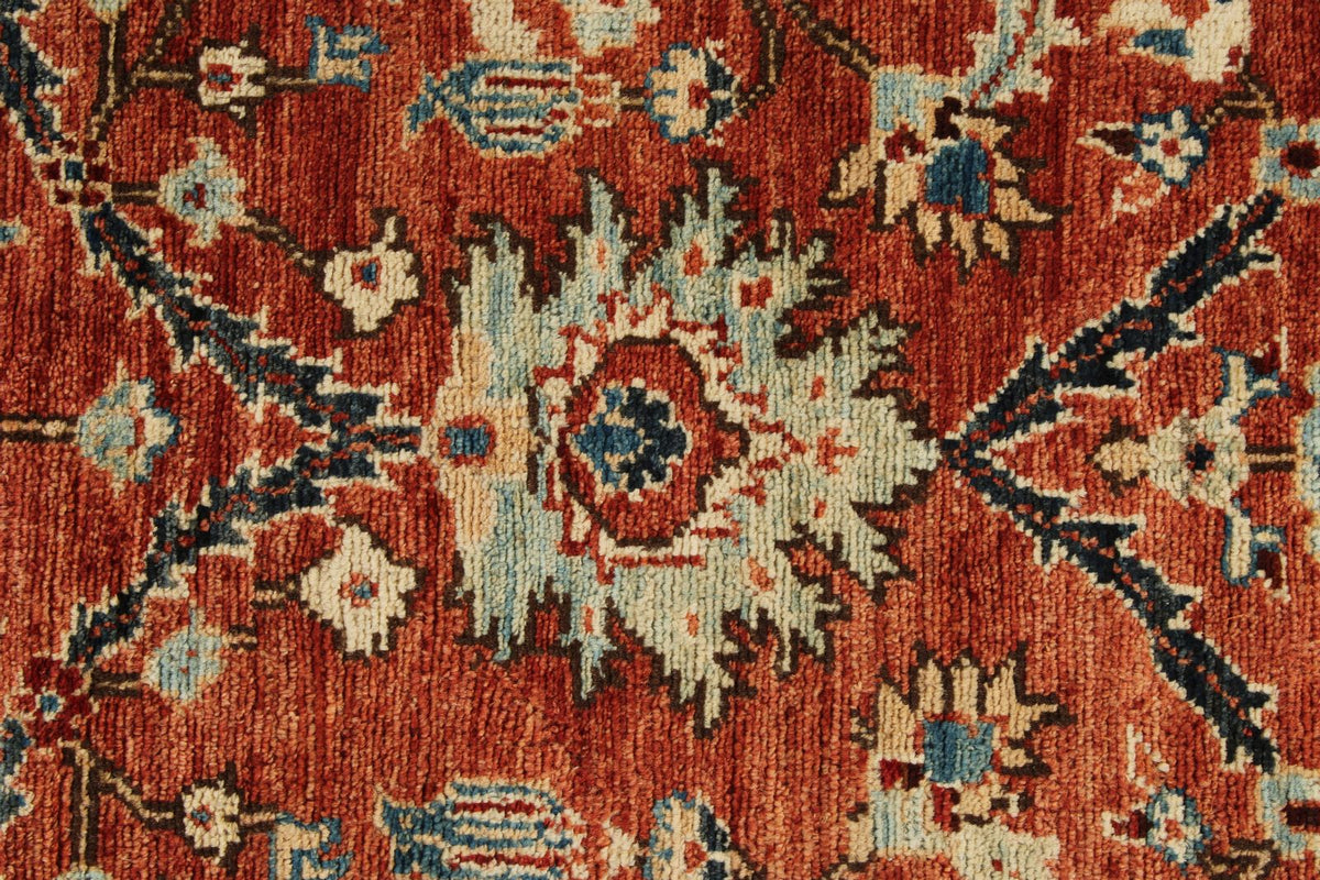 3x8 Rust and Navy Anatolian Traditional Runner