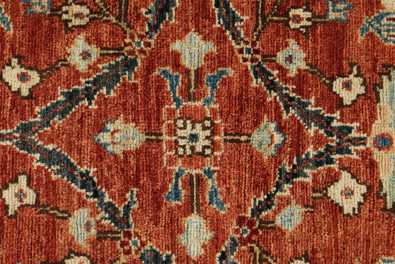 3x8 Rust and Navy Anatolian Traditional Runner