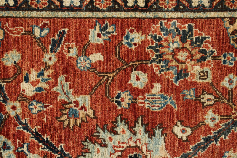 3x8 Rust and Navy Anatolian Traditional Runner