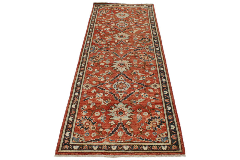 3x8 Rust and Navy Anatolian Traditional Runner
