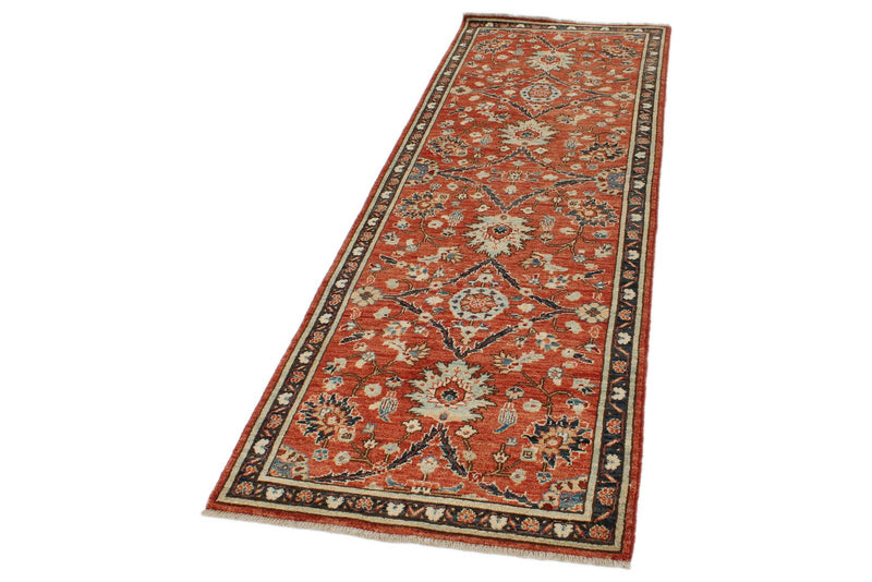 3x8 Rust and Navy Anatolian Traditional Runner
