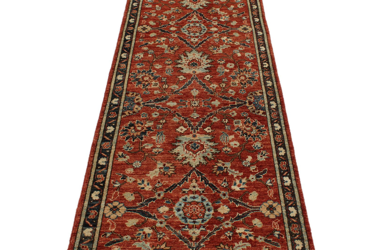 3x8 Rust and Navy Anatolian Traditional Runner